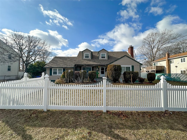 view of new england style home