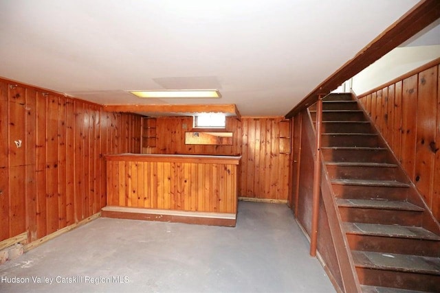 bar with wooden walls