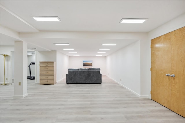 unfurnished living room featuring light hardwood / wood-style flooring