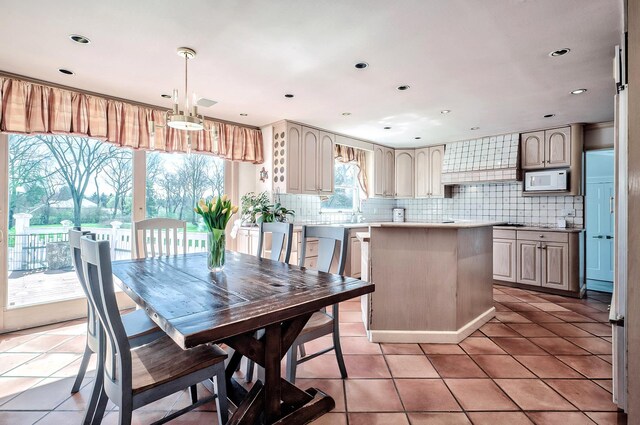 view of tiled dining area