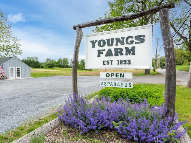 view of community sign