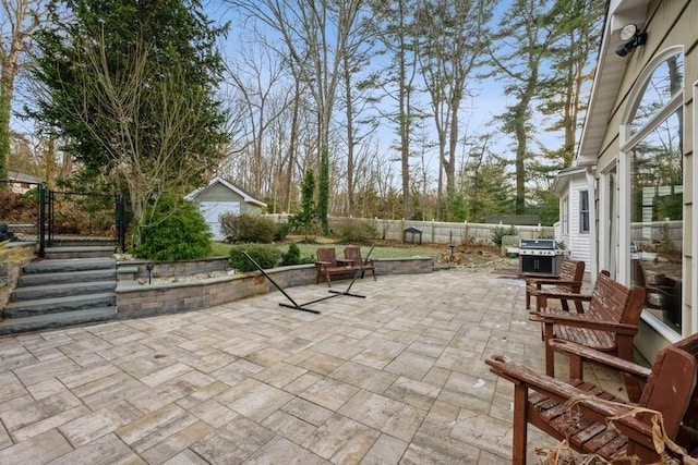 view of patio / terrace with a grill