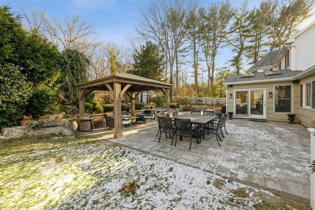 view of patio / terrace featuring a gazebo