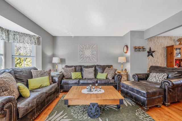 living room featuring hardwood / wood-style flooring