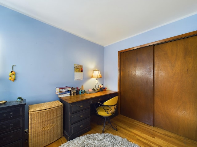 office featuring light hardwood / wood-style flooring