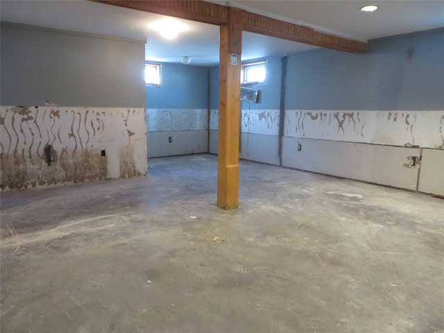 basement featuring a wealth of natural light