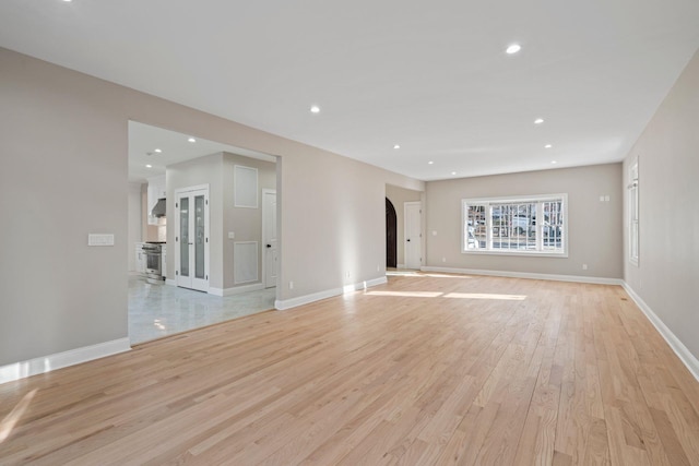 interior space featuring light wood-type flooring