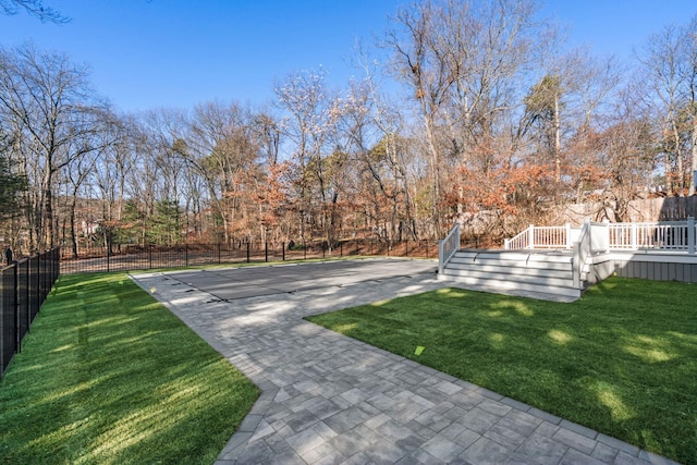 view of yard with a deck