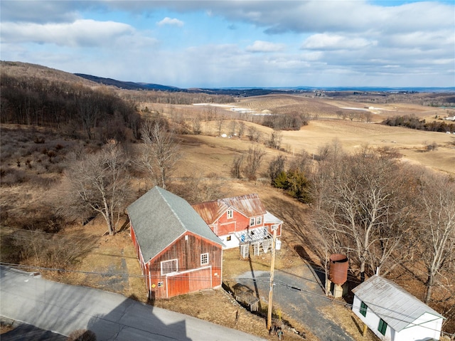 drone / aerial view featuring a rural view