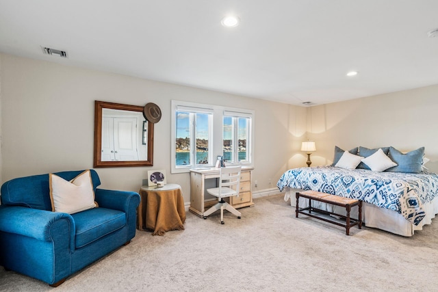 bedroom featuring carpet