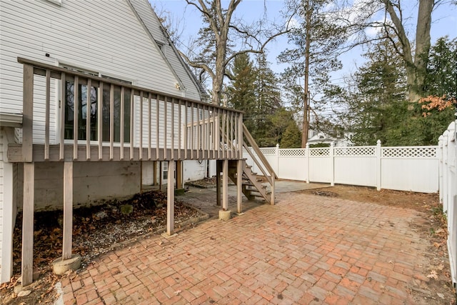 view of patio featuring a deck