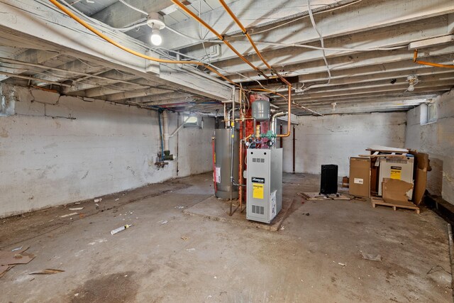 29 Thompson St, Port Jervis, NY 12771 - unfinished below grade area featuring gas water heater