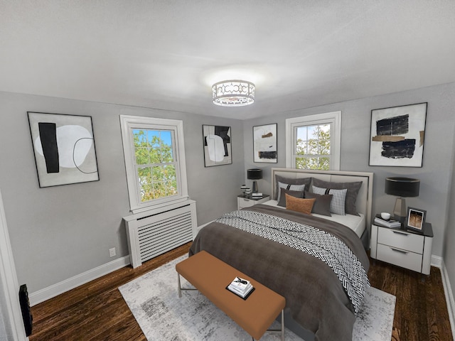 bedroom featuring dark hardwood / wood-style floors