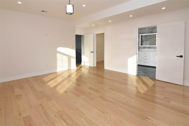 empty room featuring light hardwood / wood-style flooring