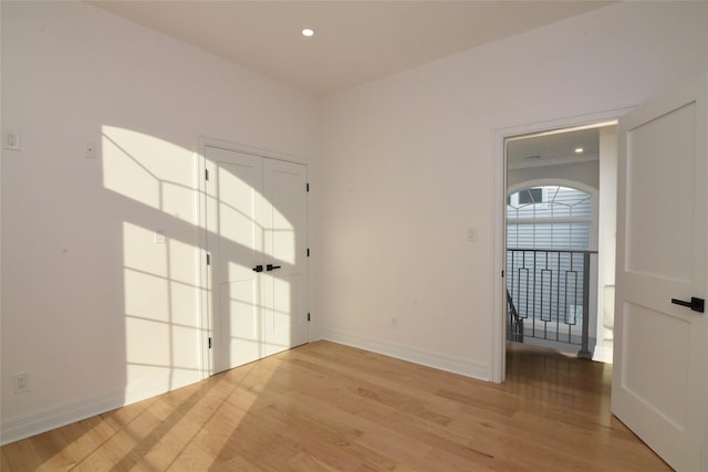 empty room featuring light wood-type flooring