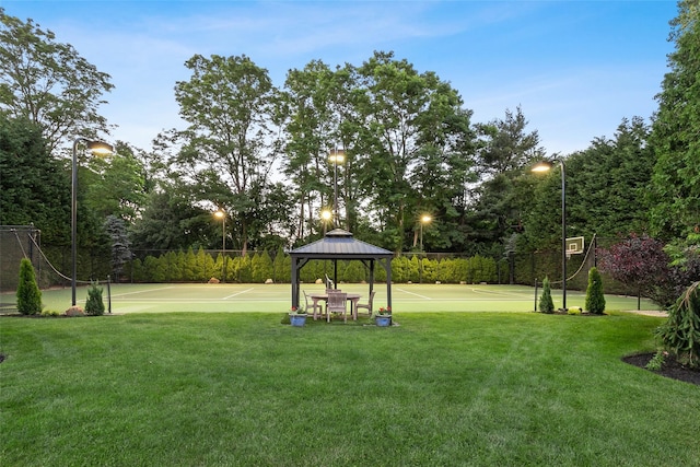 view of yard with a gazebo