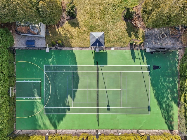 exterior space with tennis court