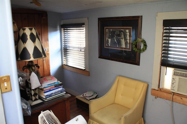 sitting room featuring cooling unit