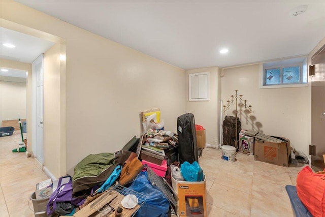 interior space with light tile patterned floors