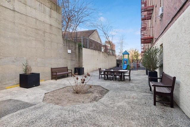 view of patio / terrace with a playground