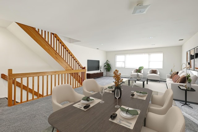 dining area featuring carpet floors