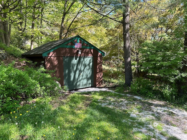 view of shed