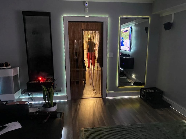 hallway featuring hardwood / wood-style floors