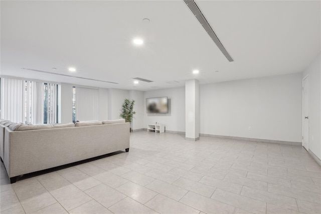 view of tiled living room