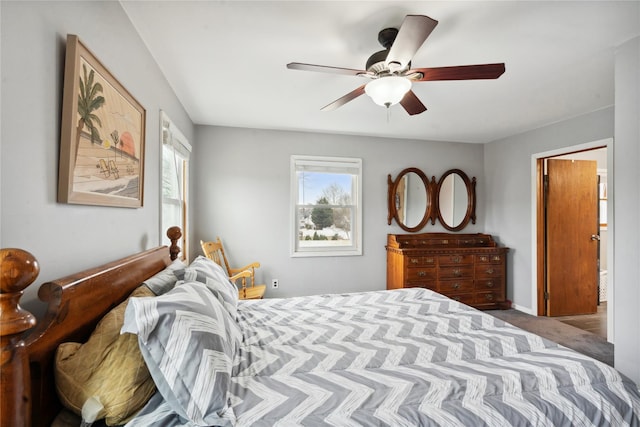 bedroom with ceiling fan