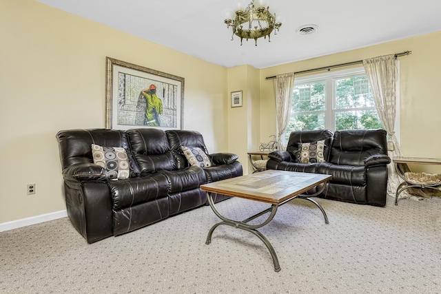 view of carpeted living room