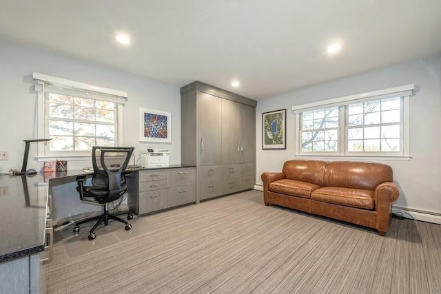 view of carpeted office