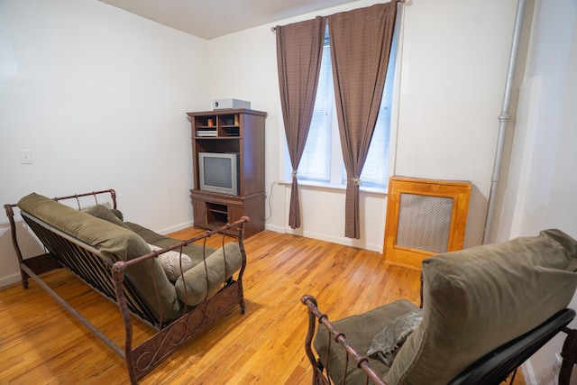 sitting room featuring light hardwood / wood-style floors