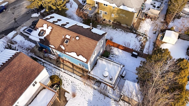 view of snowy aerial view