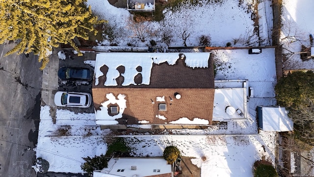 view of snowy aerial view