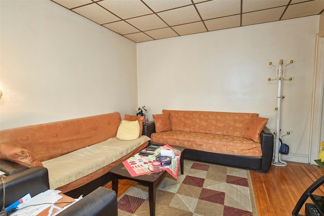 living room with hardwood / wood-style floors