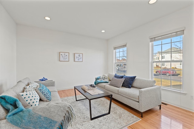 living room featuring hardwood / wood-style floors