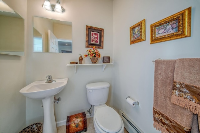 bathroom with tile patterned flooring and toilet