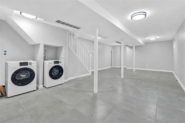 laundry area featuring separate washer and dryer