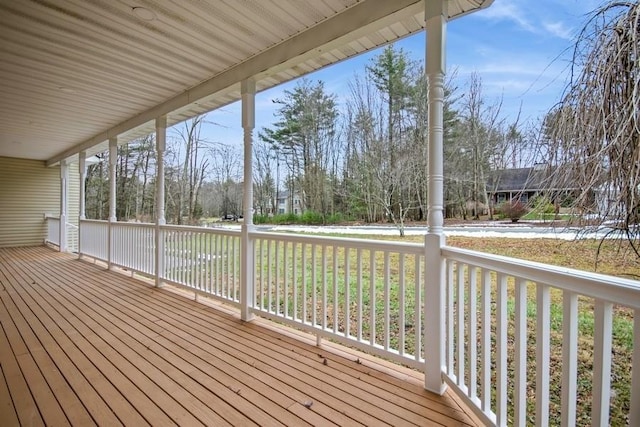 deck featuring covered porch