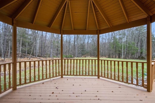 deck featuring a gazebo