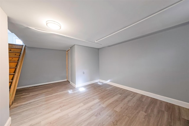 interior space with light hardwood / wood-style floors