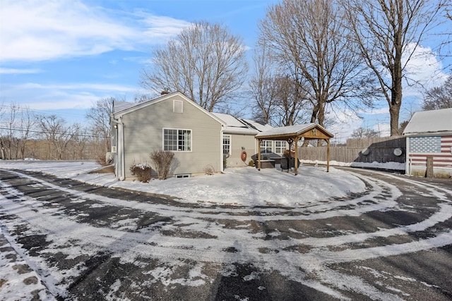 exterior space with a gazebo