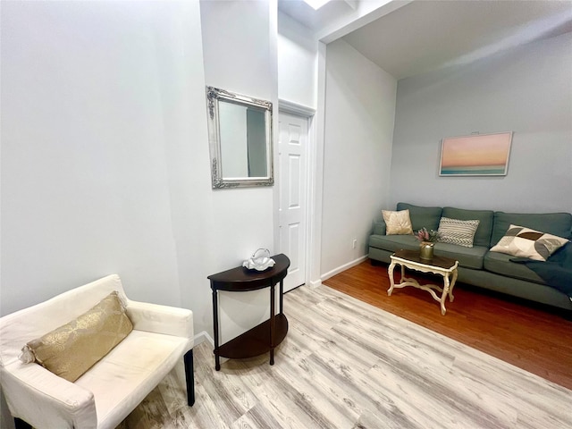 living area featuring light hardwood / wood-style floors