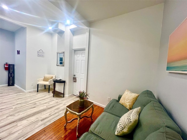 living room featuring light hardwood / wood-style flooring