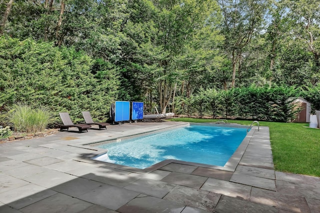 view of pool featuring a patio