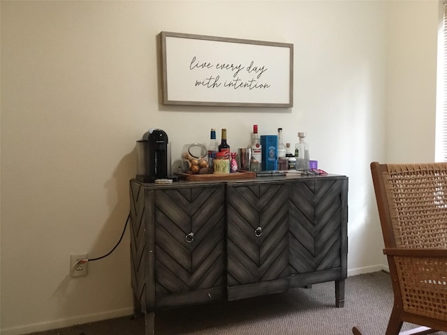 bar featuring carpet floors