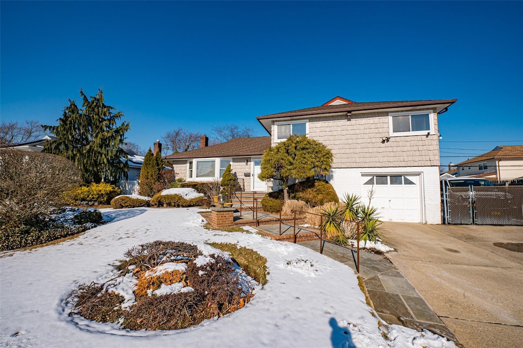 view of front property with a garage