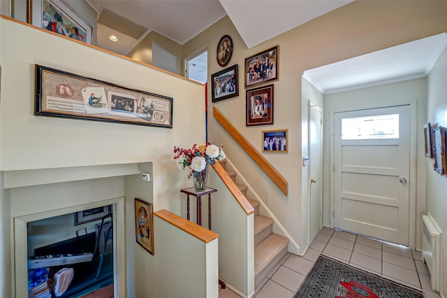 view of tiled entrance foyer