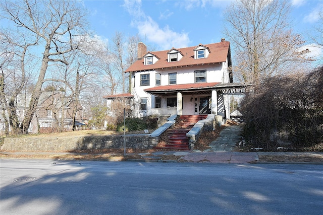 view of front of home featuring a porch