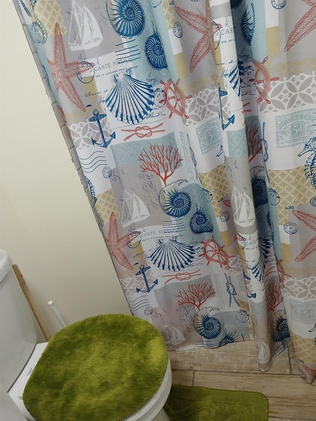 room details featuring toilet and walk in shower